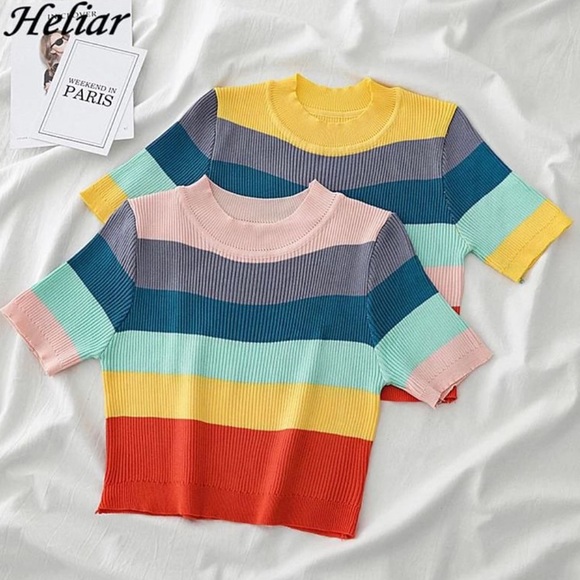 SHEIN Tops - Rainbow crop top